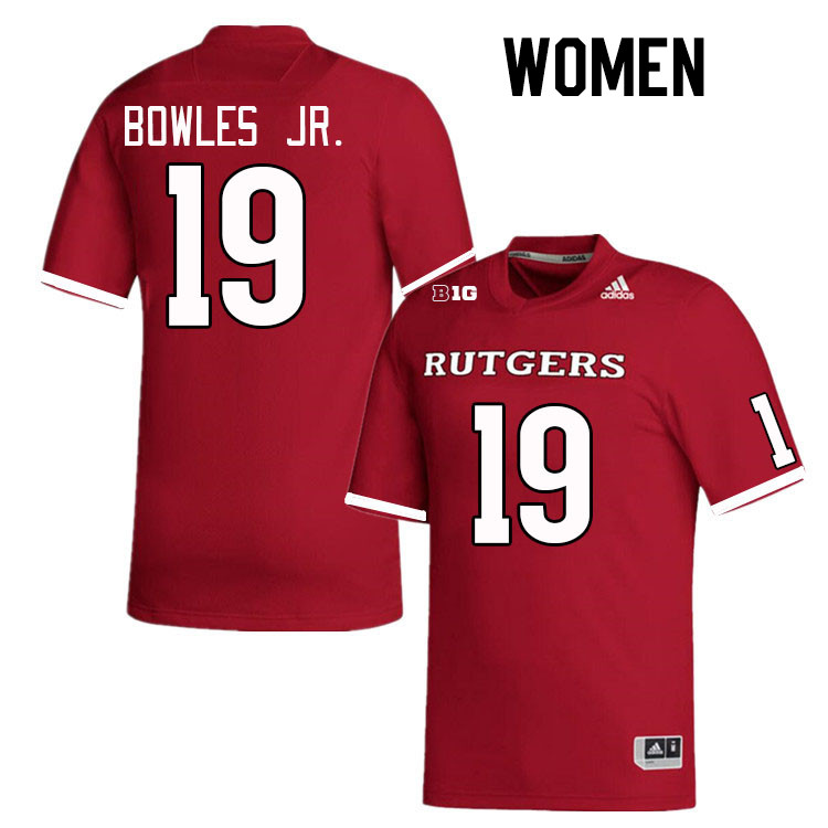 Women #19 Todd Bowles Jr. Rutgers Scarlet Knights College Football Jerseys Stitched Sale-Scarlet - Click Image to Close